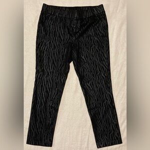 Soft Surroundings Black Zebra Pattern Pull On Pants | Cotton +‎ Spandex